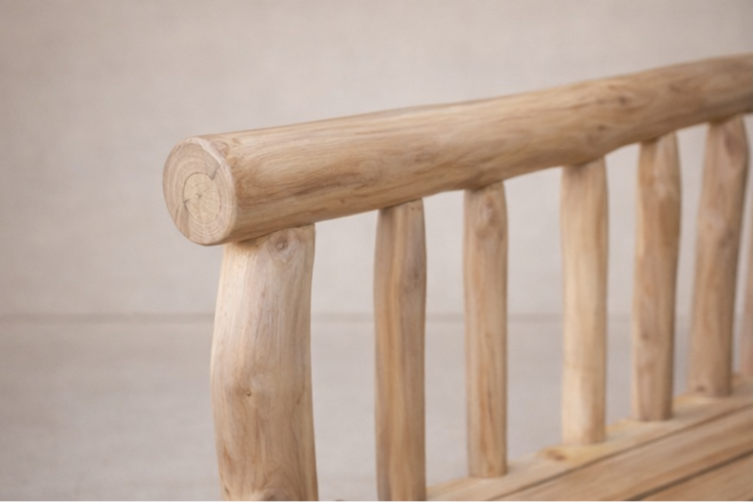 MIRA Teak Wood Upholstered Bench - Image 3