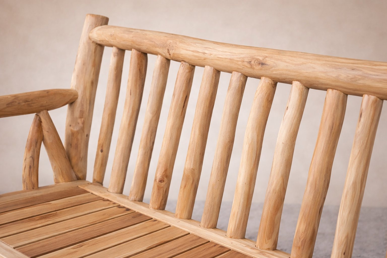 MIRA Teak Wood Upholstered Bench - Image 2
