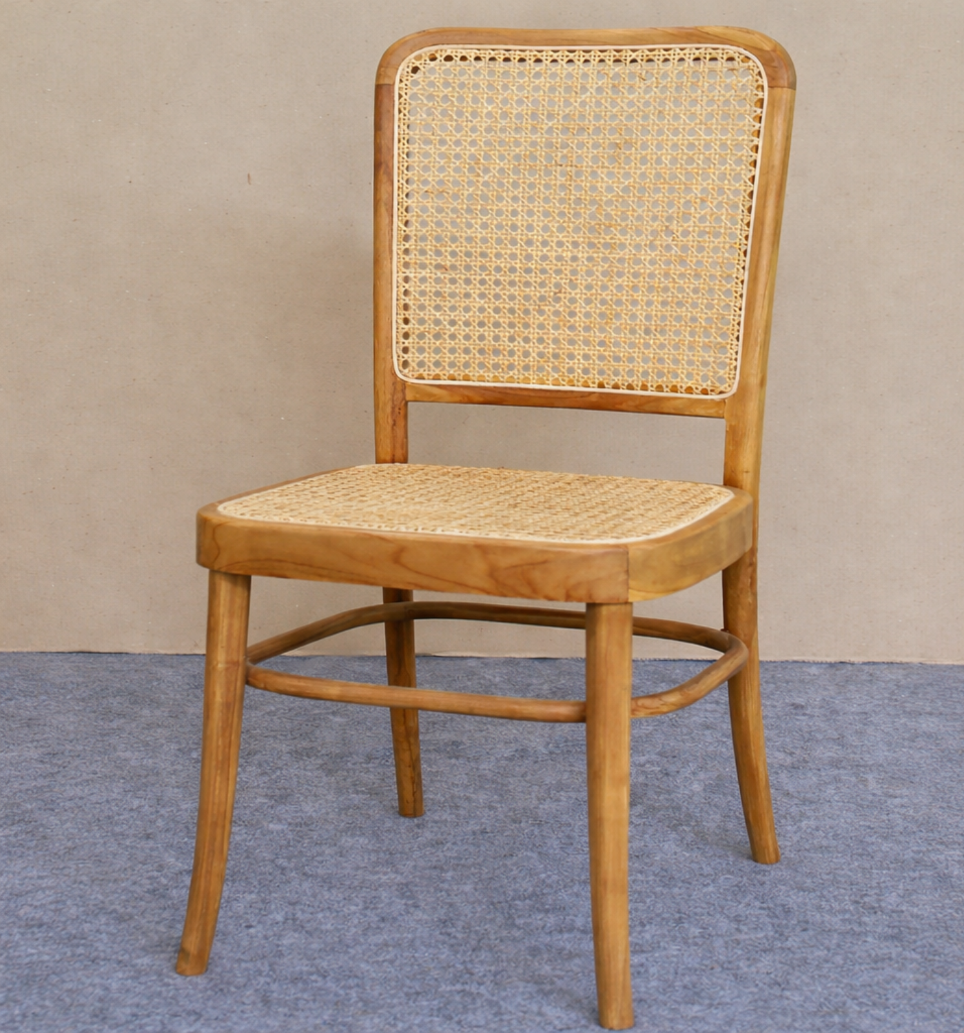 VIRA Teak Wood & Natural Rattan Dining Chair - Image 2