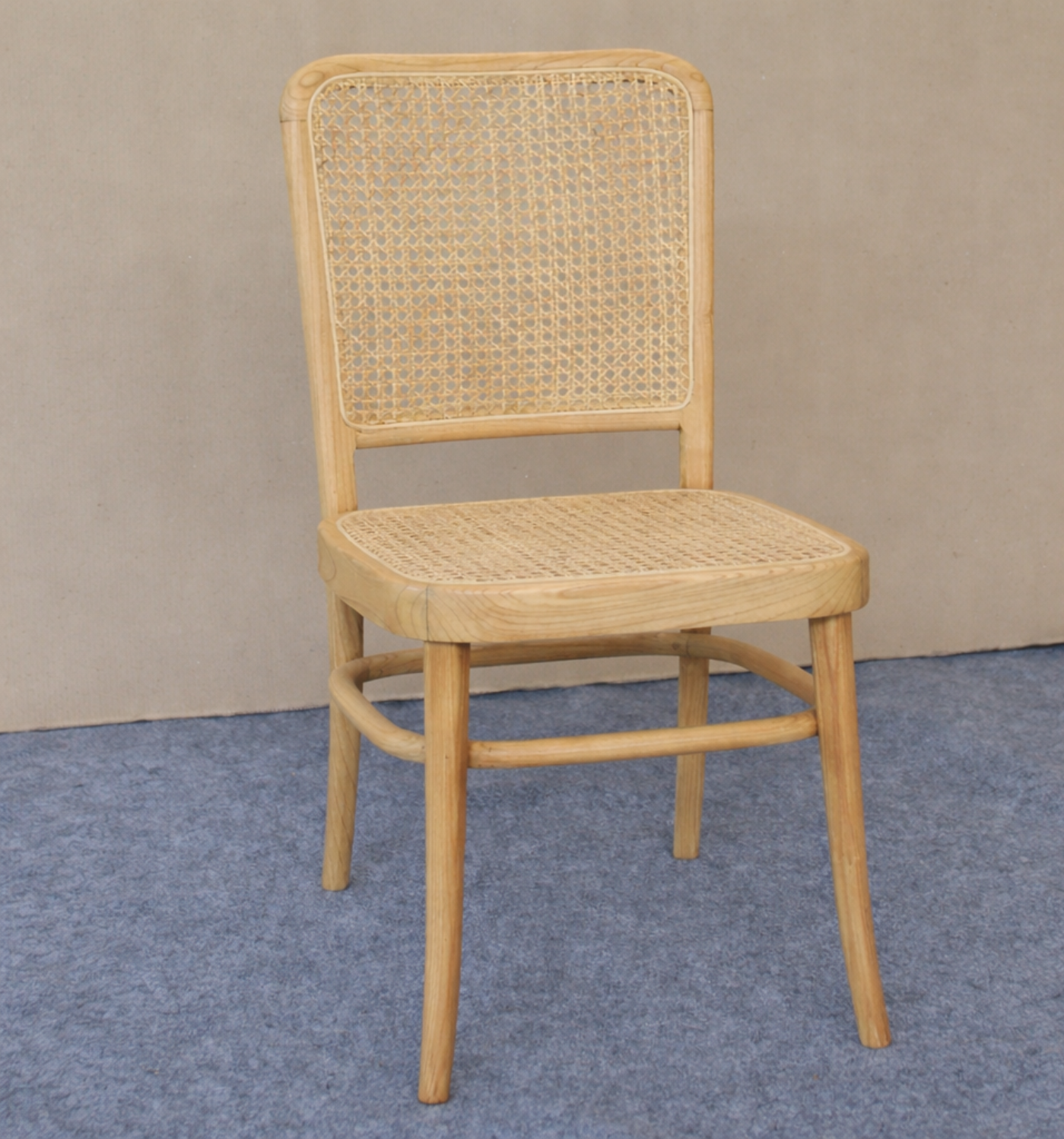 VIRA Teak Wood & Natural Rattan Dining Chair